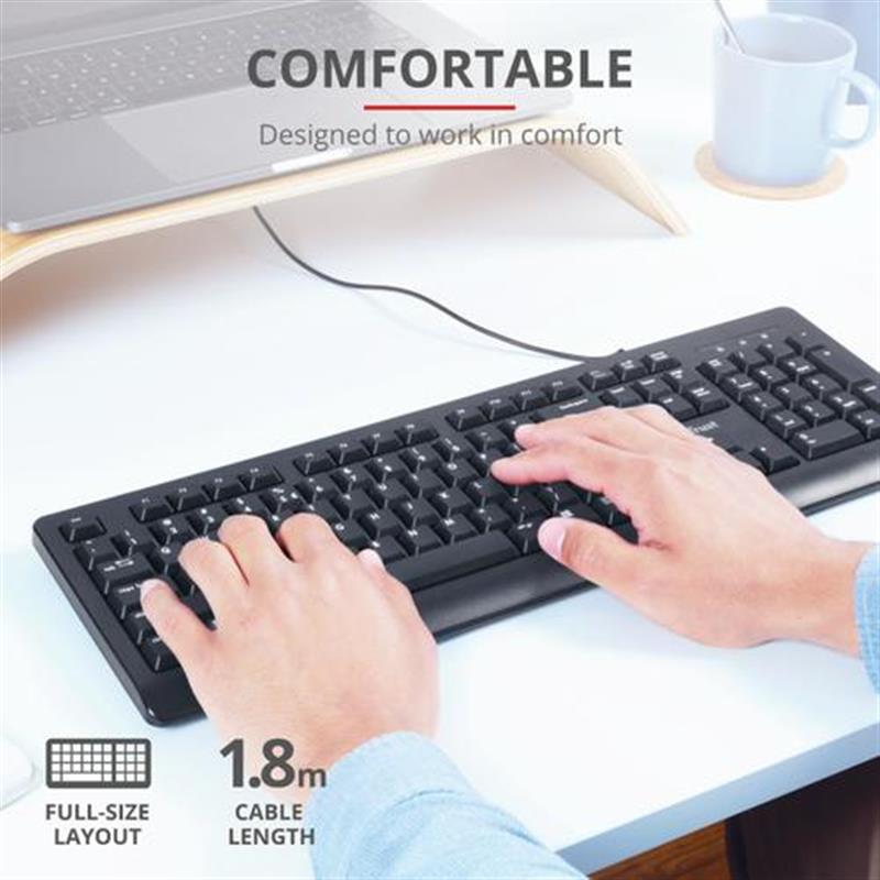 Trust TK-150 toetsenbord USB QWERTY Zwart