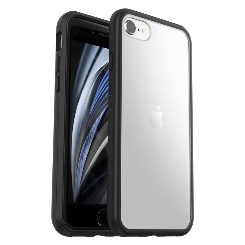 OtterBox React Series voor Apple iPhone SE (2nd gen)/8/7, transparant/zwart - Geen retailverpakking