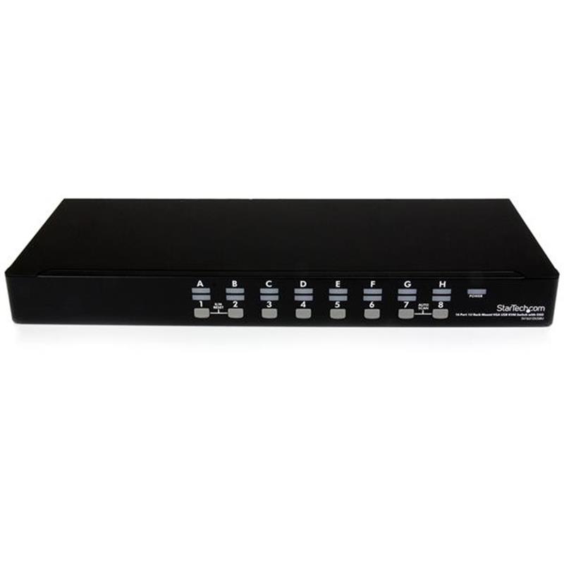 StarTech.com 16-poort 1U-Rack USB KVM-switch met OSD en Bekabeling