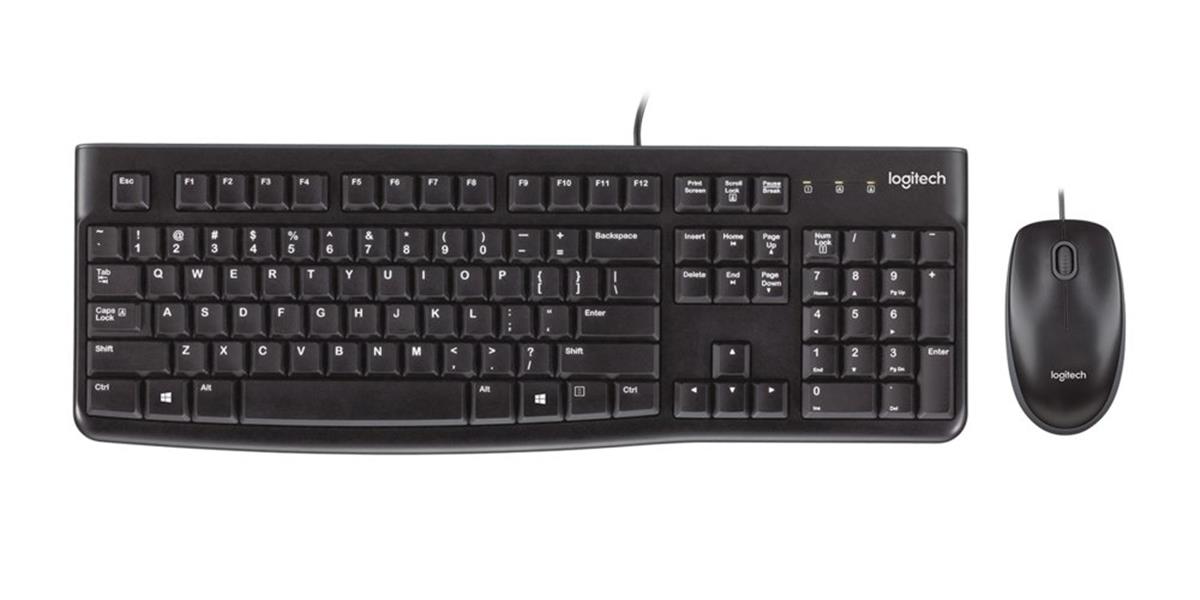 Logitech MK120 toetsenbord Inclusief muis USB Frans Zwart