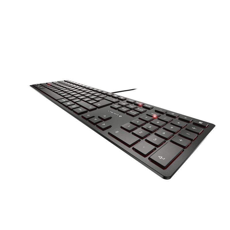 CHERRY KC 6000 Slim toetsenbord USB AZERTY Belgisch Zwart