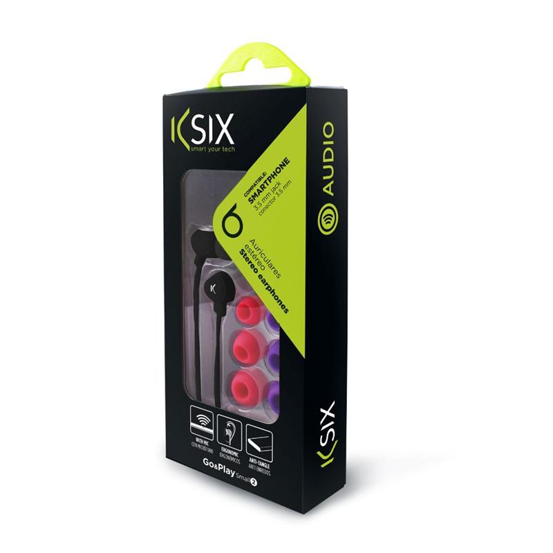 Ksix - Go en Play Small2 Koptelefoon met Microfoon - Zwart