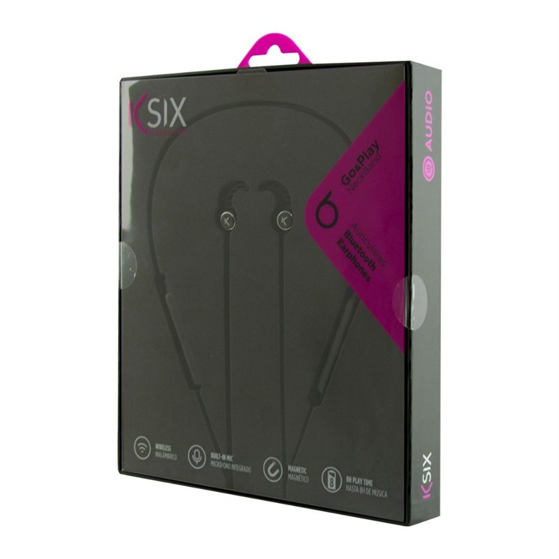 Ksix - Go en Play Draadloze Sport Koptelefoon Stereo met Microfoon - Zwart