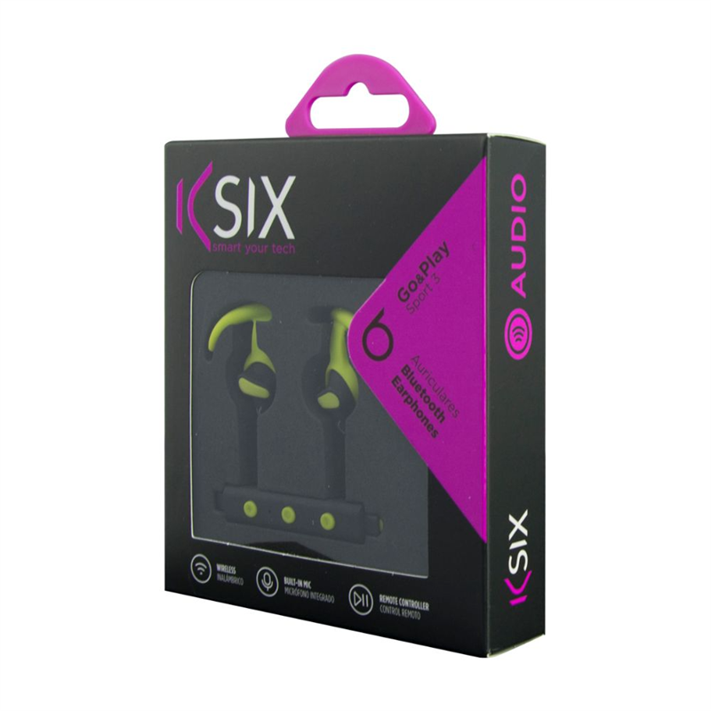 Ksix - Go en Play Sport 3 Draadloze Koptelefoon met Microfoon - grijs groen