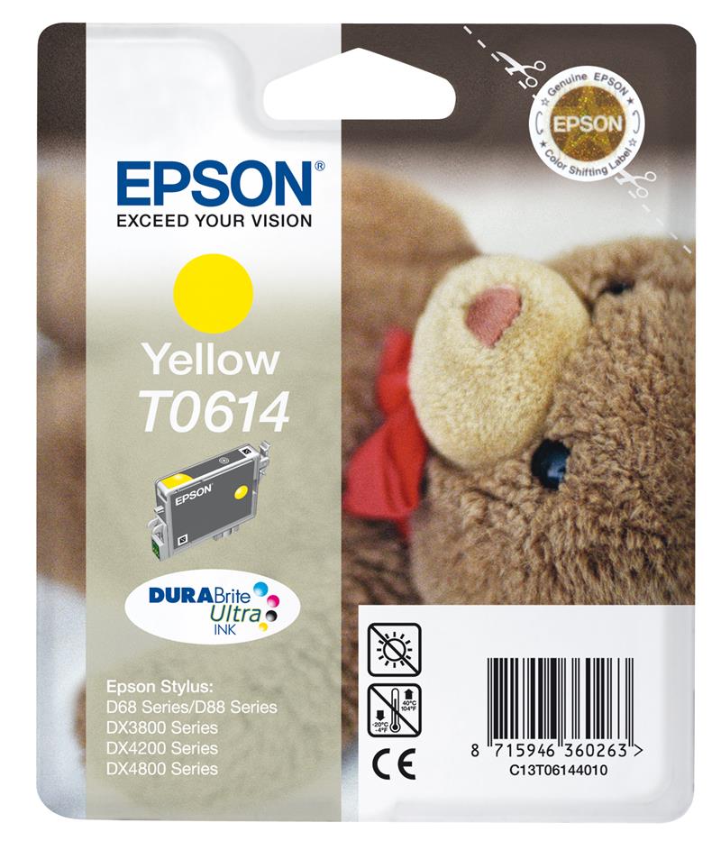 Epson Teddybear inktpatroon Yellow T0614 DURABrite Ultra Ink