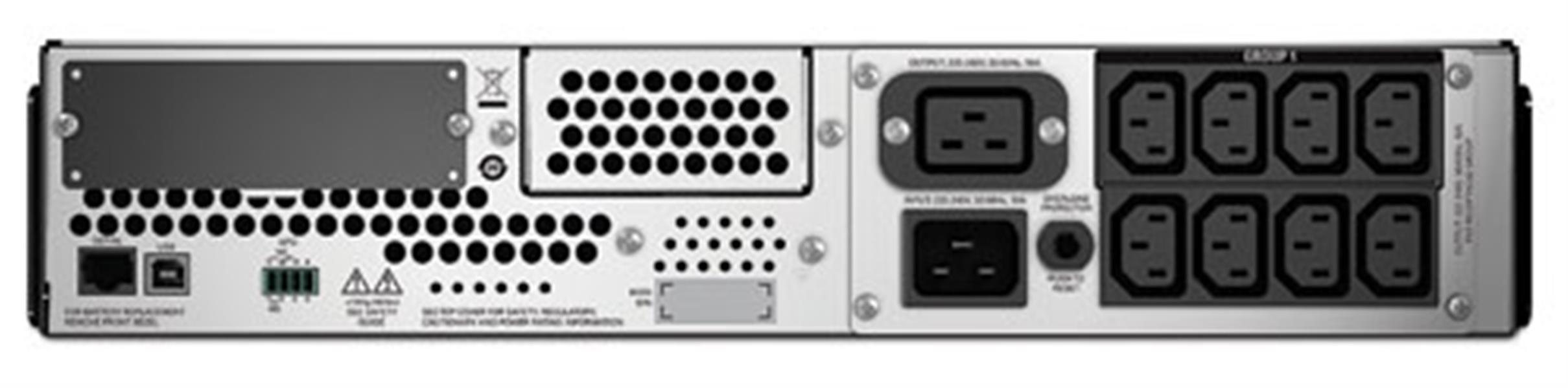 APC Smart-UPS SMT3000RMI2U - Noodstroomvoeding 8x C13, 1x C19, USB, rack mountable, 3000VA