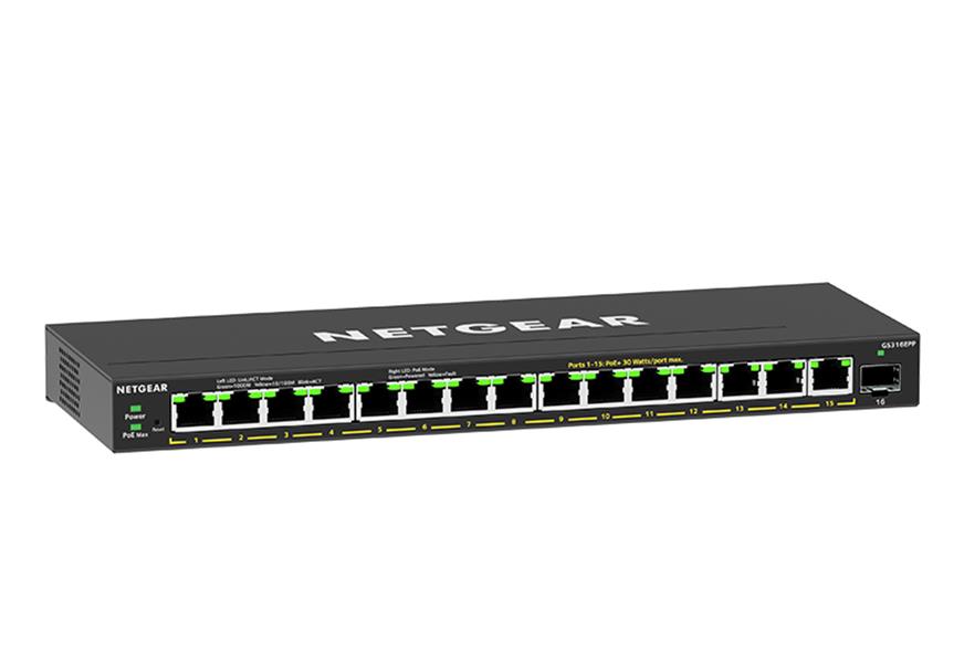 Netgear GS316EPP-100PES netwerk-switch Managed Power over Ethernet (PoE) Zwart