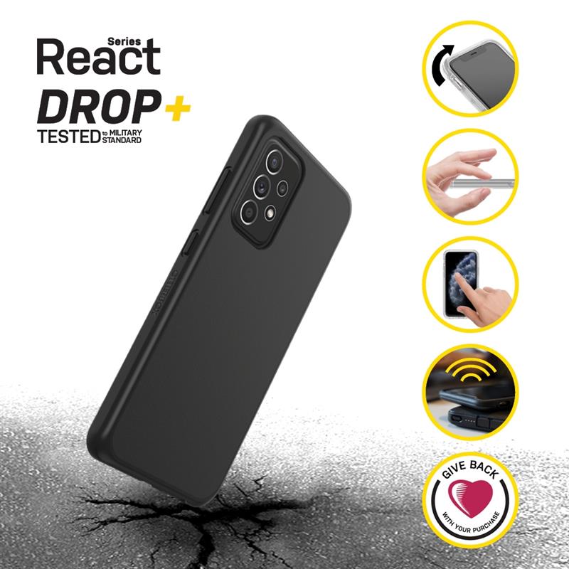 OtterBox React Series voor Samsung Galaxy A52/A52 5G, zwart - Geen retailverpakking