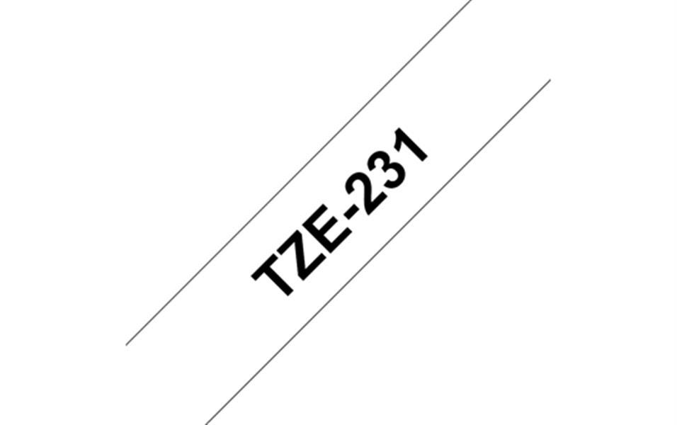 Brother TZe231 labelprinter-tape Zwart op wit TZe
