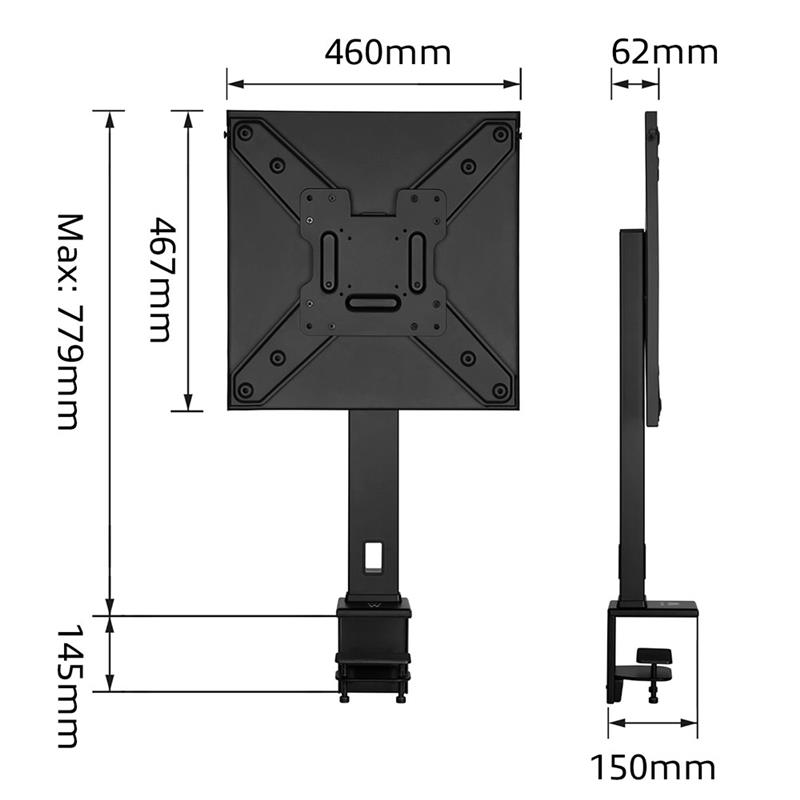 Ewent EW1543 tv-bevestiging 139,7 cm (55"") Zwart