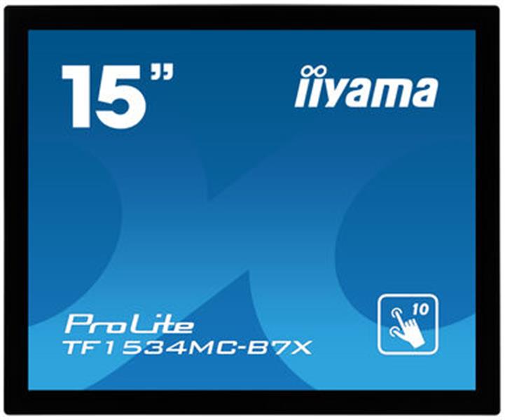 iiyama ProLite TF1534MC-B7X touch screen-monitor 38,1 cm (15"") 1024 x 768 Pixels Multi-touch Multi-gebruiker Zwart