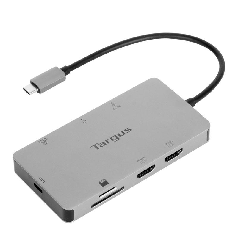 Targus DOCK423EU notebook dock & poortreplicator Bedraad USB 3.2 Gen 1 (3.1 Gen 1) Type-C Zilver