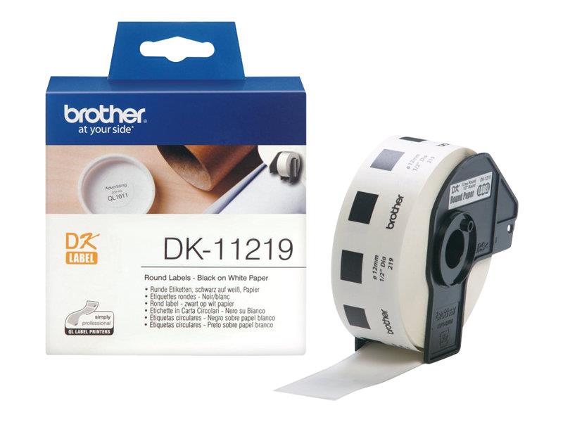 Brother DK-11219 Round Labels Wit