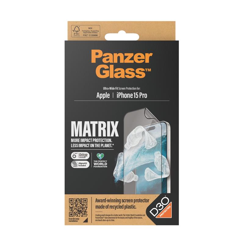 PanzerGlass UWF Matrix with D30 (Rec. PET) Doorzichtige schermbeschermer Apple 1 stuk(s)