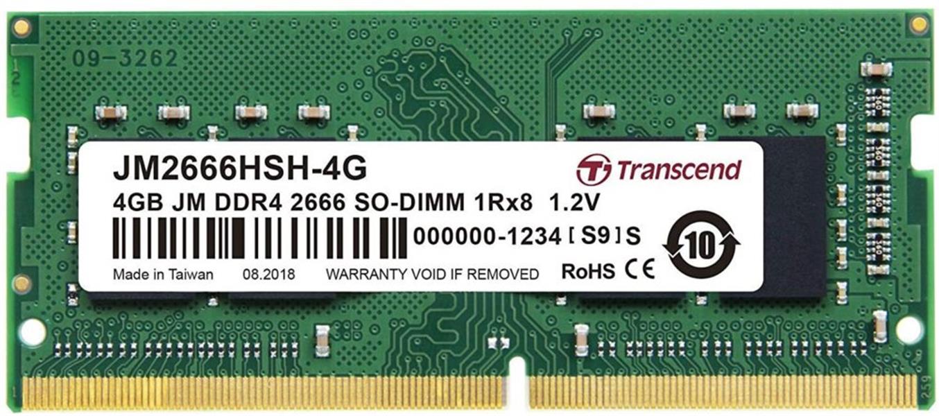 Transcend geheugenmodule 4 GB 1 x 4 GB DDR4 2666 MHz