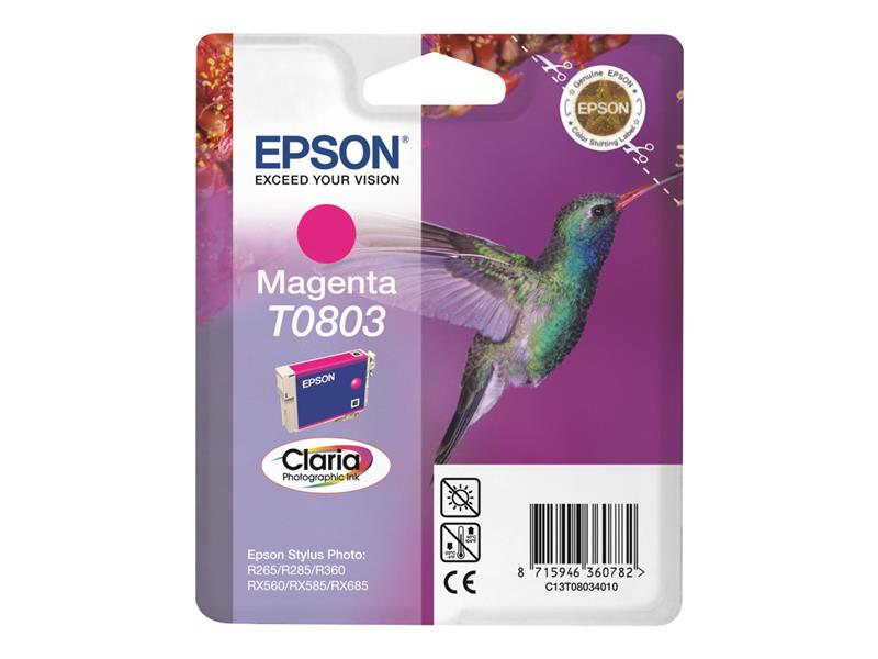 Epson Hummingbird Singlepack Magenta T0803 Claria Photographic Ink