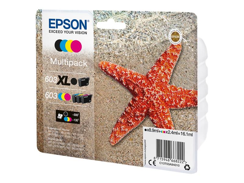 Epson 603 XL Origineel Zwart, Cyaan, Magenta, Geel Multipack 1 stuk(s)