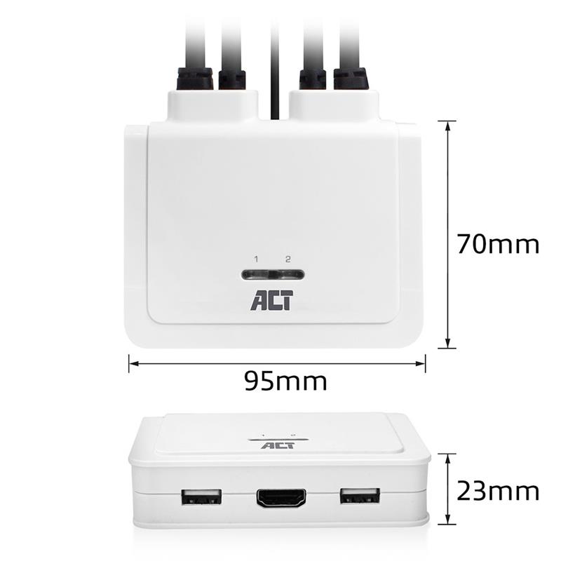 ACT AC7910 HDMI 4K KVM switch met vaste kabels