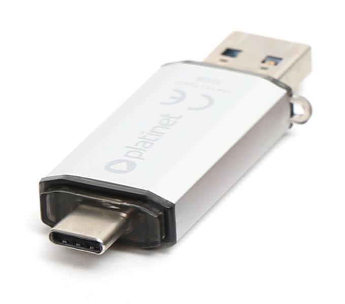 Platinet PMFC32S USB flash drive 32 GB USB Type-A / USB Type-C 3.2 Gen 1 (3.1 Gen 1) Zilver