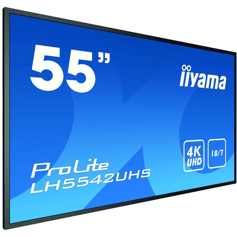 iiyama LH5542UHS-B3 beeldkrant Digitale signage flatscreen 138,7 cm (54.6"") IPS 4K Ultra HD Zwart Type processor Android 8.0
