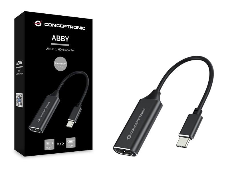 Conceptronic ABBY03B video kabel adapter HDMI Type A (Standaard) USB Type-C Zwart