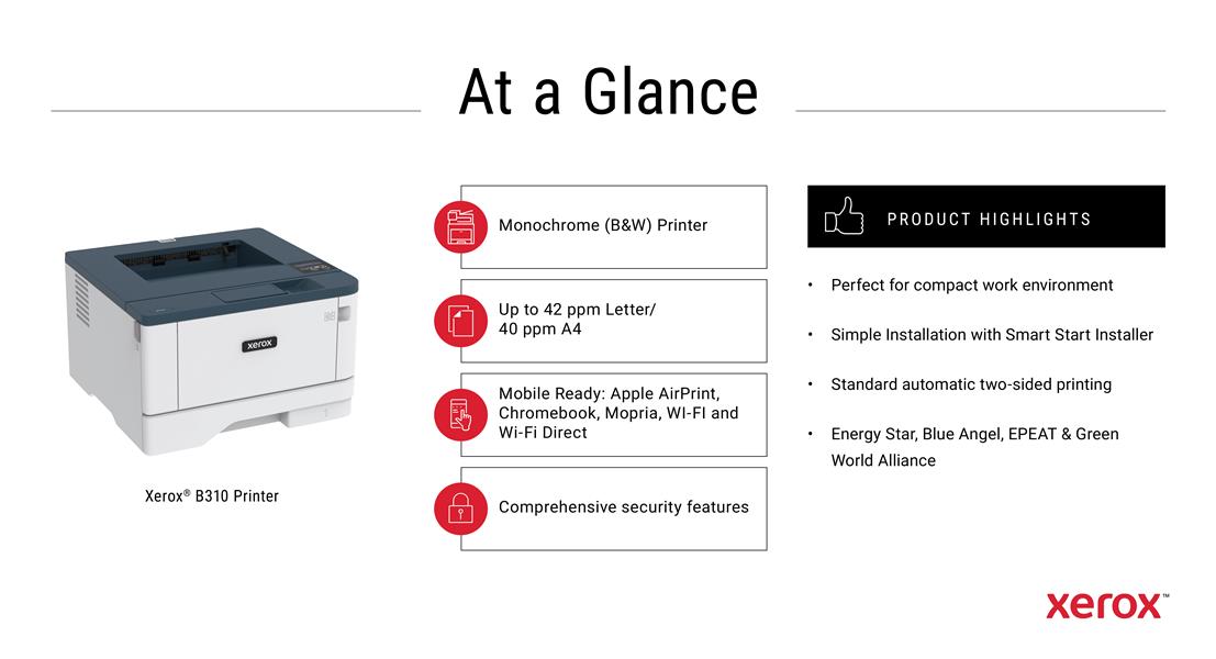 B310 - Laser Duplex Print - Black - A4 - 40 ppm - 2 Trays