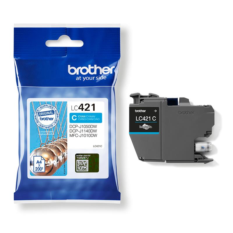 Brother LC-421C inktcartridge 1 stuk(s) Origineel Cyaan