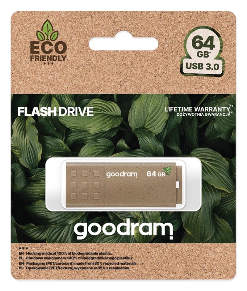 Goodram UME3 Eco Friendly USB flash drive 64 GB USB Type-A 3.2 Gen 1 (3.1 Gen 1) Hout