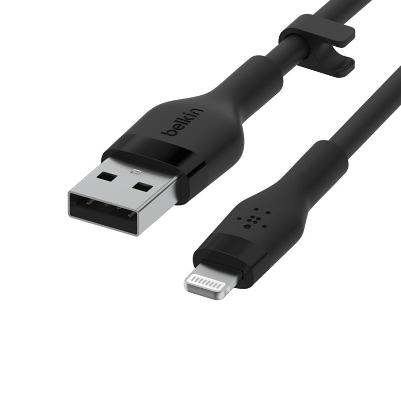 Belkin Cbl Silicqe USB-A LTG 2M noir USB-kabel USB A USB C/Lightning Zwart