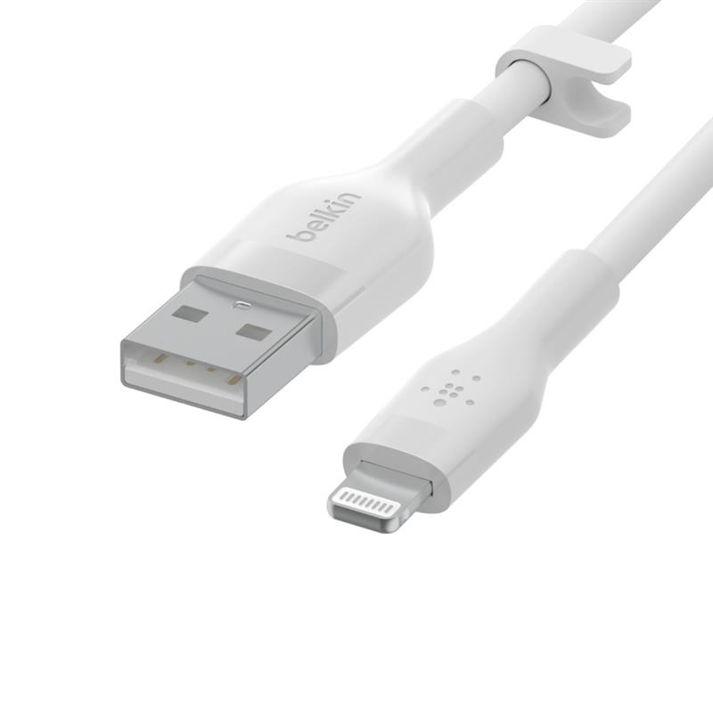 Belkin Cbl Scicone USB-A LTG 2M blc USB-kabel USB A USB C/Lightning Wit