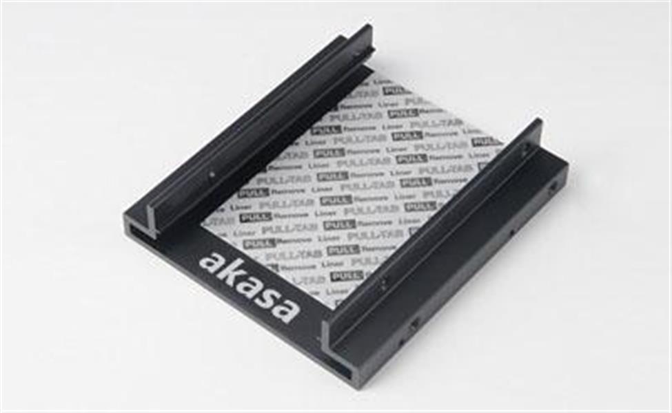 Akasa Dual 2 5 SDD HDD mounting module for 3 5 bay black Ali material for passive cooling