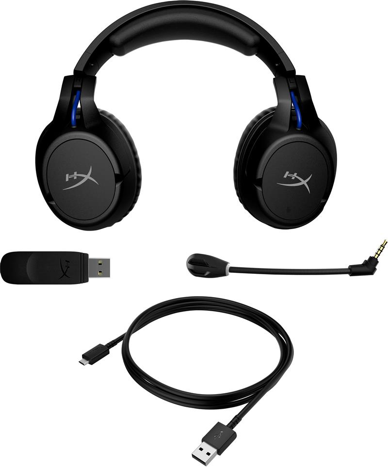 HP HyperX Cloud Flight - Wireless Gaming Headset (Black-Blue) - PS5-PS4 Bedraad en draadloos Hoofdband Gamen Zwart