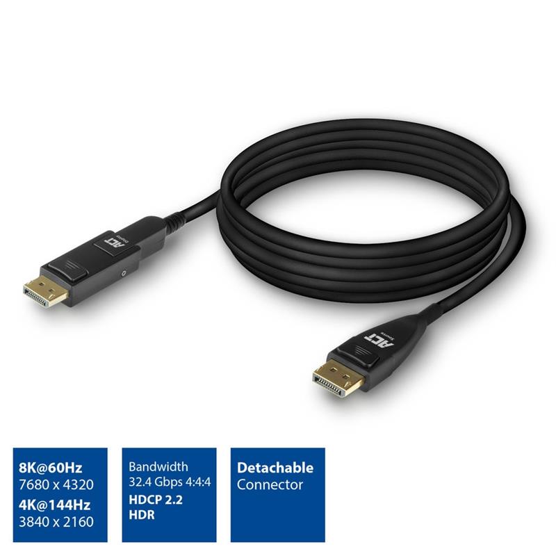 ACT AK4150 DisplayPort kabel 10 m Zwart