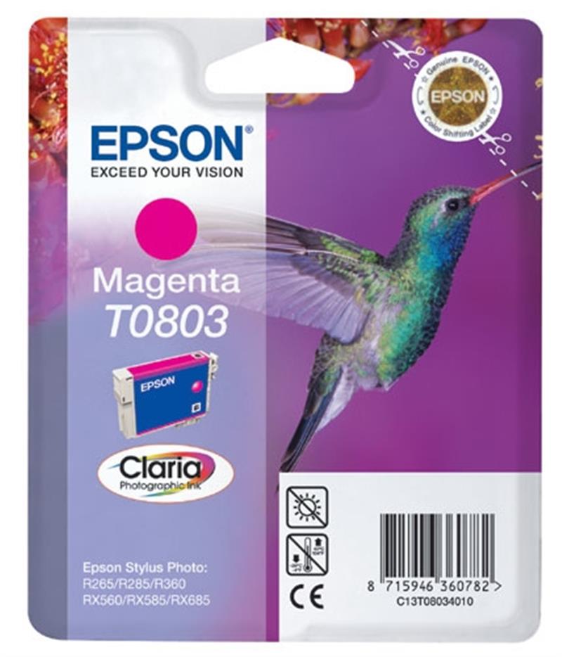 Epson Hummingbird Singlepack Magenta T0803 Claria Photographic Ink