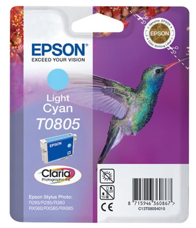 Epson Hummingbird Singlepack Light Cyan T0805 Claria Photographic Ink