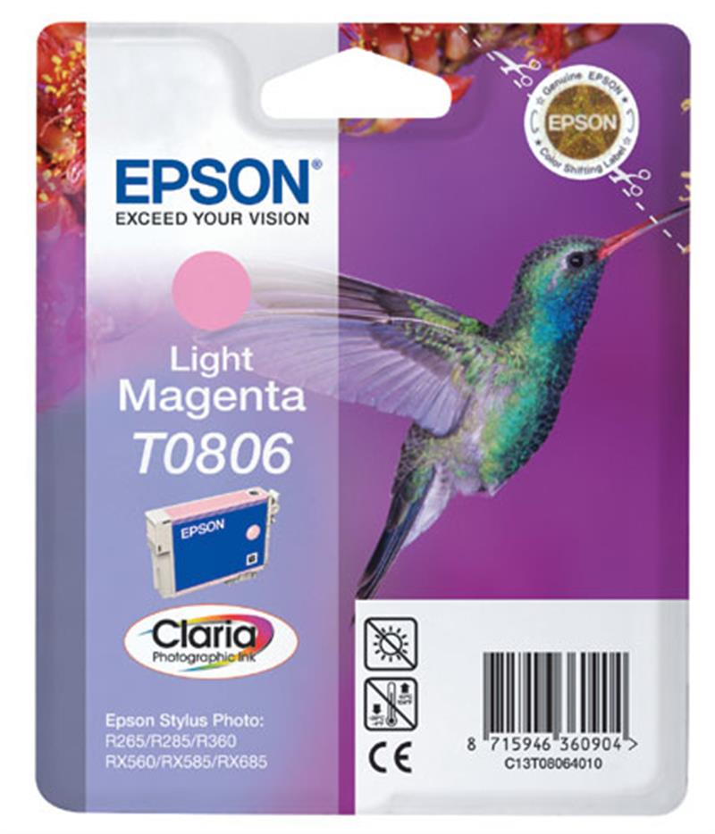 Epson Hummingbird Singlepack Light Magenta T0806 Claria Photographic Ink