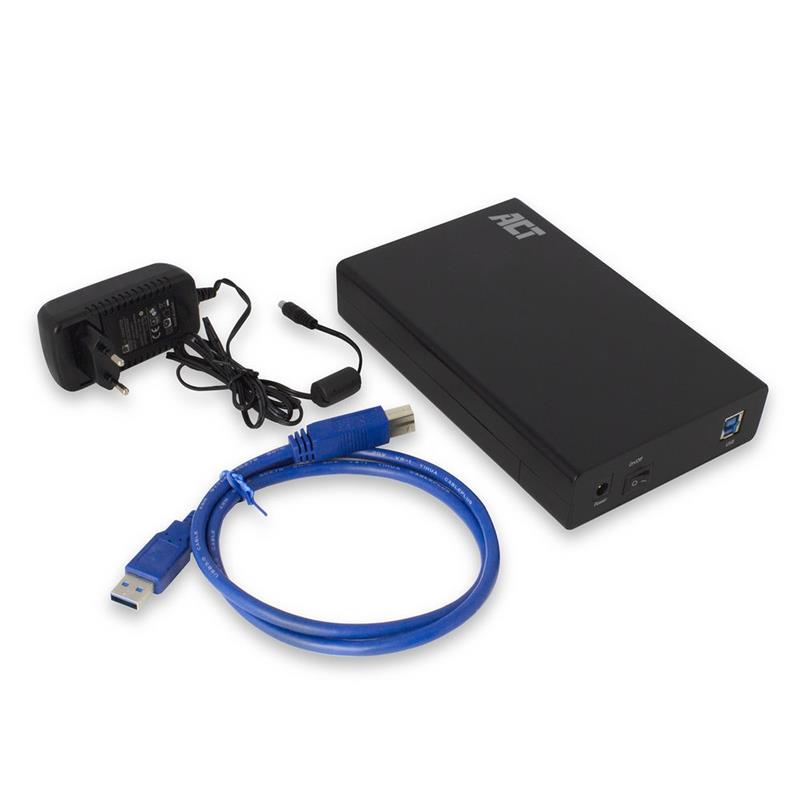 ACT AC1405 behuizing voor opslagstations HDD-/SSD-behuizing Zwart 3.5""
