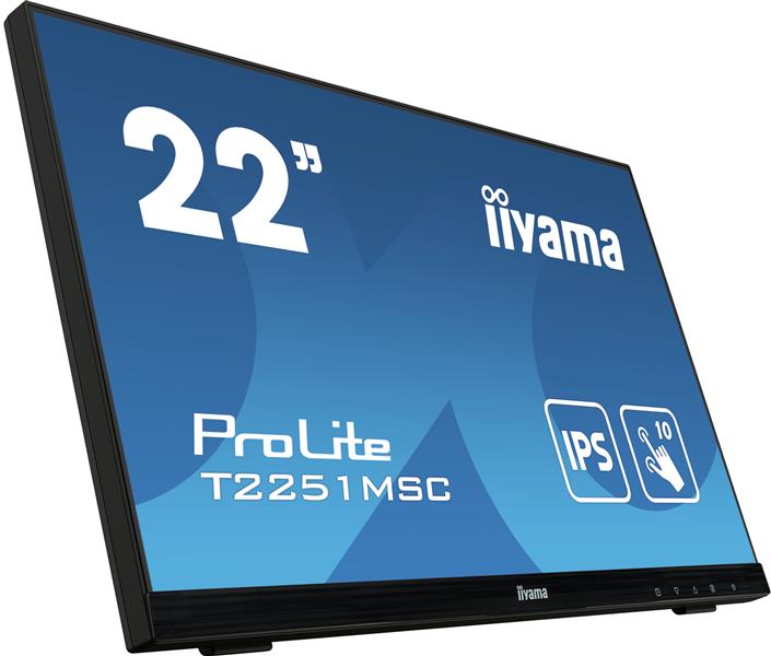 iiyama ProLite T2251MSC-B1 touch screen-monitor 54,6 cm (21.5"") 1920 x 1080 Pixels Multi-touch Multi-gebruiker Zwart
