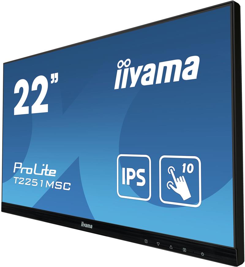 iiyama ProLite T2251MSC-B1 touch screen-monitor 54,6 cm (21.5"") 1920 x 1080 Pixels Multi-touch Multi-gebruiker Zwart