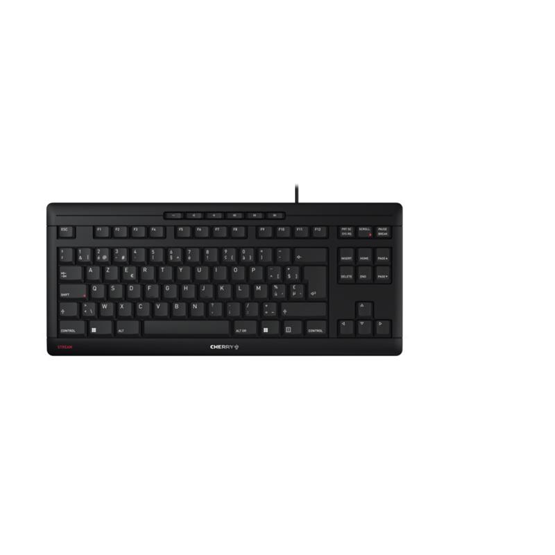 CHERRY STREAM KEYBOARD TKL toetsenbord USB AZERTY Belgisch Zwart