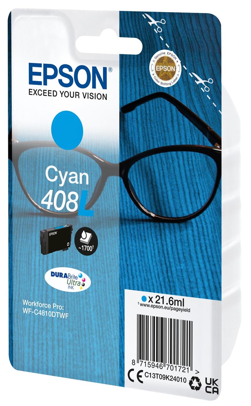 Epson Singlepack Cyan 408L DURABrite Ultra Ink