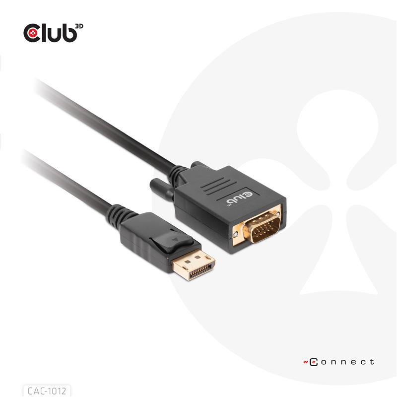 Club 3D DISPLAYPORT TO VGA CABLE M M 2m 28AWG