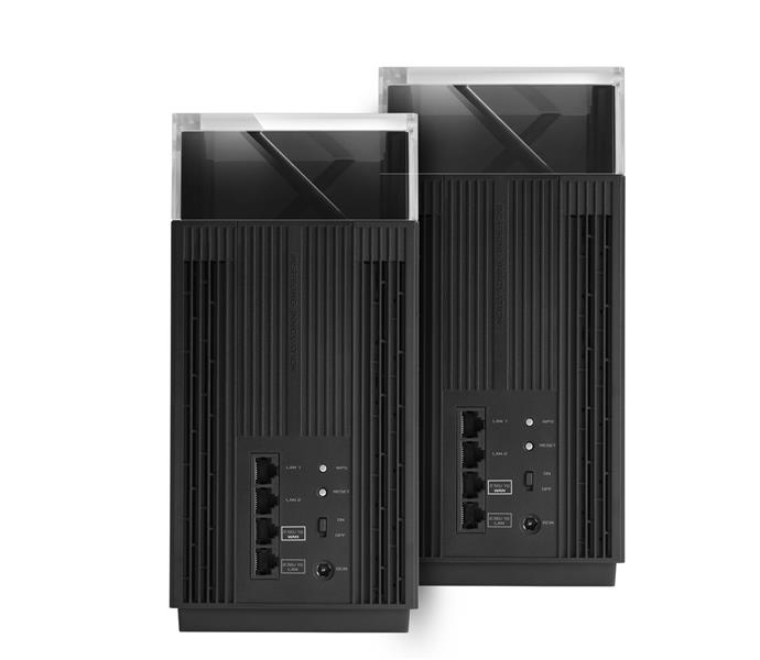 ASUS ZenWiFi Pro XT12 (2-PK) draadloze router Gigabit Ethernet Tri-band (2.4 GHz / 5 GHz / 5 GHz) Zwart