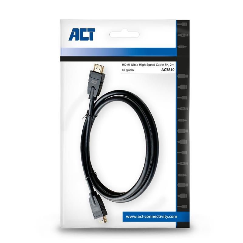 ACT AC3810 HDMI kabel 2 m HDMI Type A (Standaard) Zwart