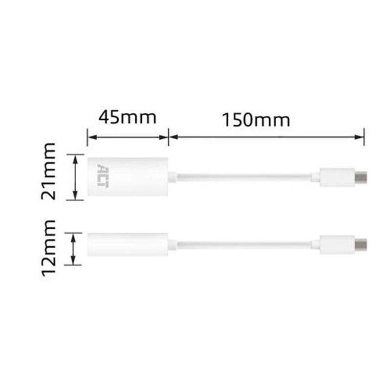 ACT AC7525 video kabel adapter 0,15 m Mini DisplayPort HDMI Type A (Standaard) Wit