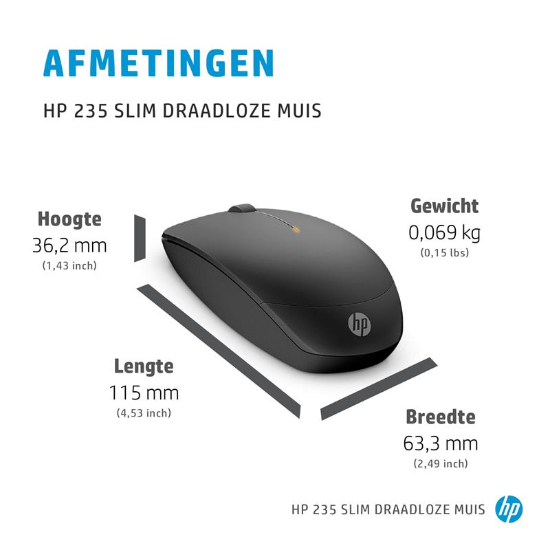 HP 235 Slim draadloze muis