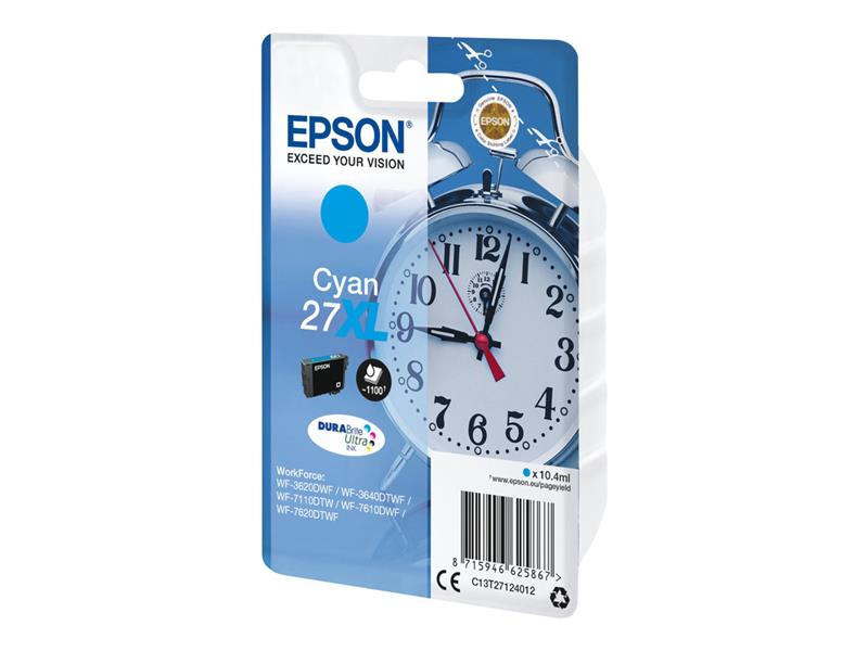 Epson Alarm clock Singlepack Cyan 27XL DURABrite Ultra Ink