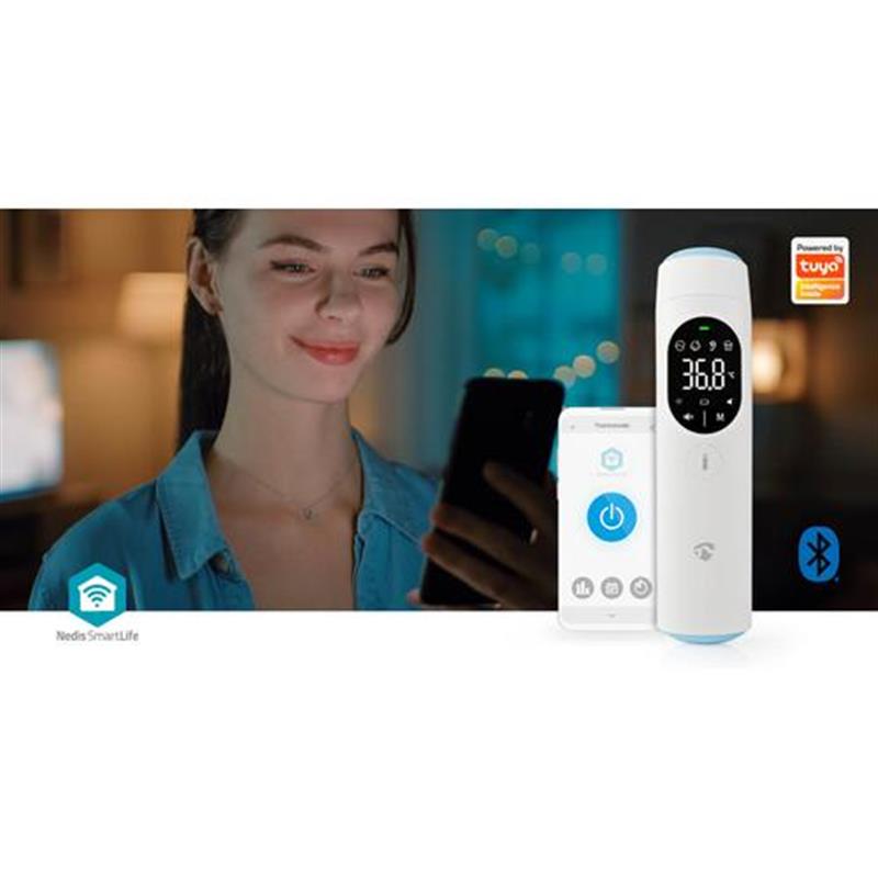 Nedis digitale lichaams thermometer Thermometer met remote sensing Wit Oor Voorhoofd Sensor