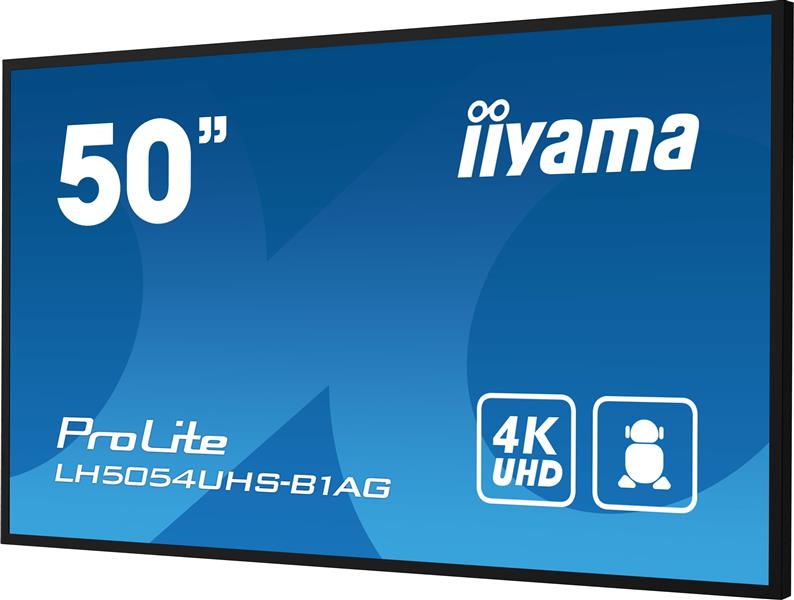 iiyama LH5054UHS-B1AG beeldkrant Digitale signage flatscreen 125,7 cm (49.5"") LCD Wifi 500 cd/m² 4K Ultra HD Zwart Type processor Android 11 24/7