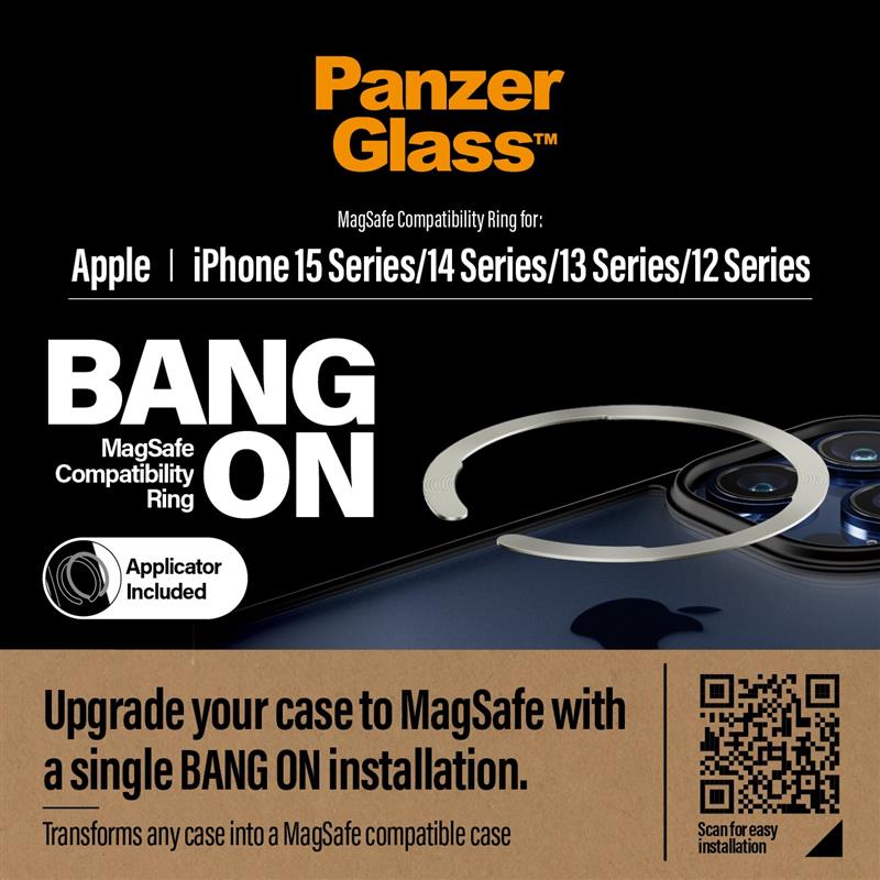 PanzerGlass MagSafe compatibility ring for iP12 13 14 and 2023 mobiele telefoon behuizingen Hoes Transparant